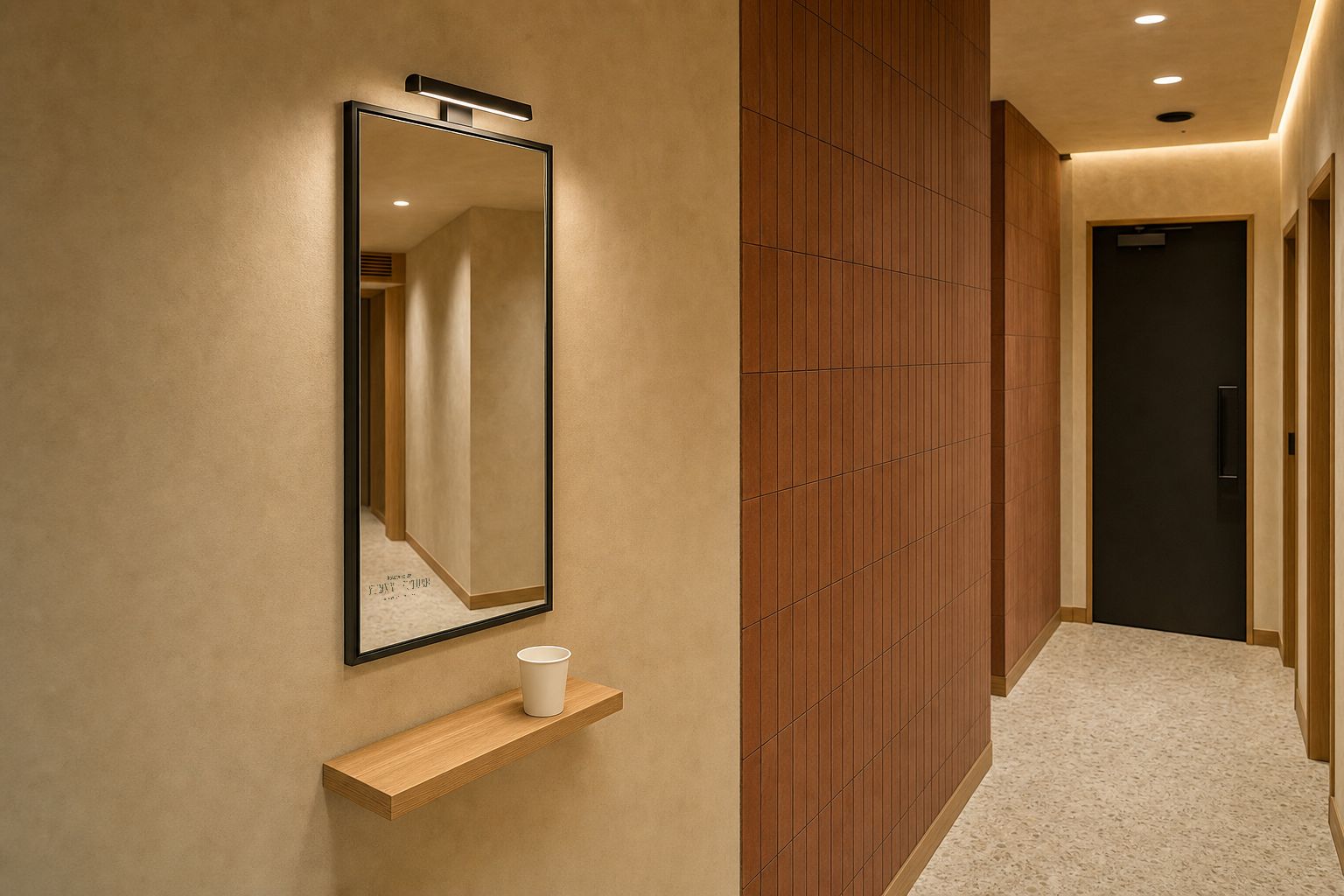 Option A at the back-hallway mirror