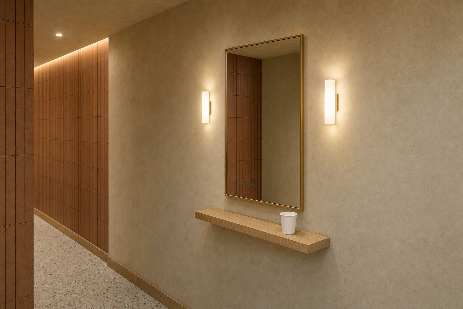 Option B at the back-hallway mirror
